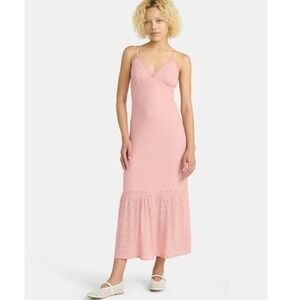 No Boundaries Lace Trim Maxi Dress Dusty Rose‎ Pink XS (0-2) NWT Romantic